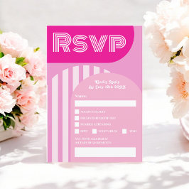 Convite Vintage retro 70s, casamento em arco rosa quente r