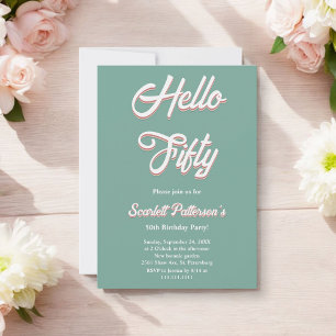 Convite Vintage Retro 70s Groovy Modern 50º aniversário