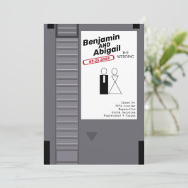 Convite Vintage Retro para Gamer Nerd Geek Moderno