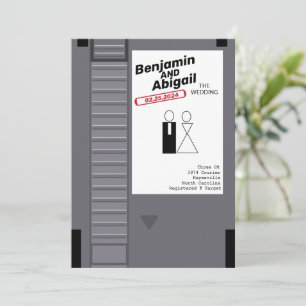 Convite Vintage Retro para Gamer Nerd Geek Moderno