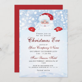 Convite Vintage Retro Santa Claus, Véspera de Natal Corpor
