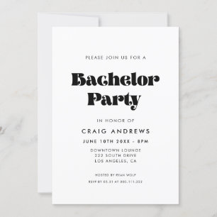 Convite Vintage Retro Script Bachelor Party