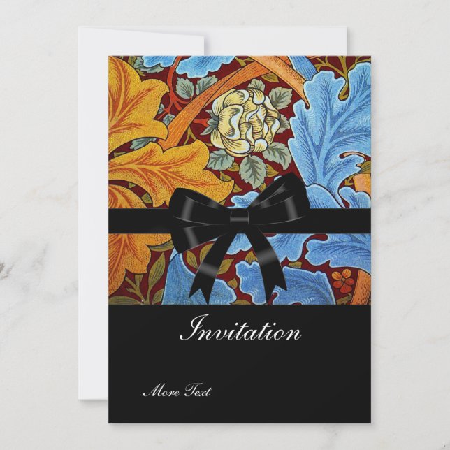 Convite Vintage Retro Vitoriano William Morris (Frente)