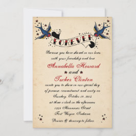 Convite Vintage Rockabilly Tattoo Weditation