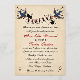 Convite Vintage Rockabilly Tattoo Weditation
