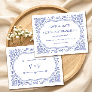 Convite Vintage Romance Floral Salvar a Data