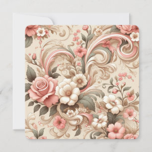 Convite Vintage Rosa Garden Scrowork