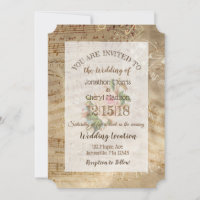 Vintage Rosa Musical Notes Wedding