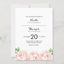 Convite Vintage Rosa Wedding