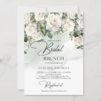 Vintage rosas brancos em Inglês verde Bridal Brunc