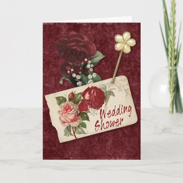 Convite Vintage Rose Wedding Shower (Frente)