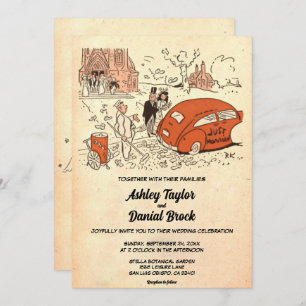 Convite Vintage Rustic Antiga Casada Casal Retro Casado