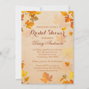 Convite Vintage Rustic Autumn Deixa Chá de panela Casado