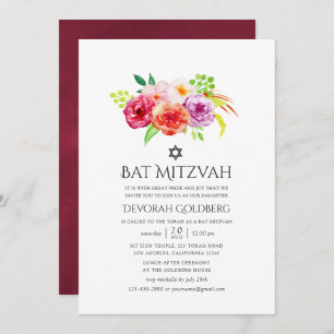 Convite Vintage Rustic Charm Bat Mitzvah