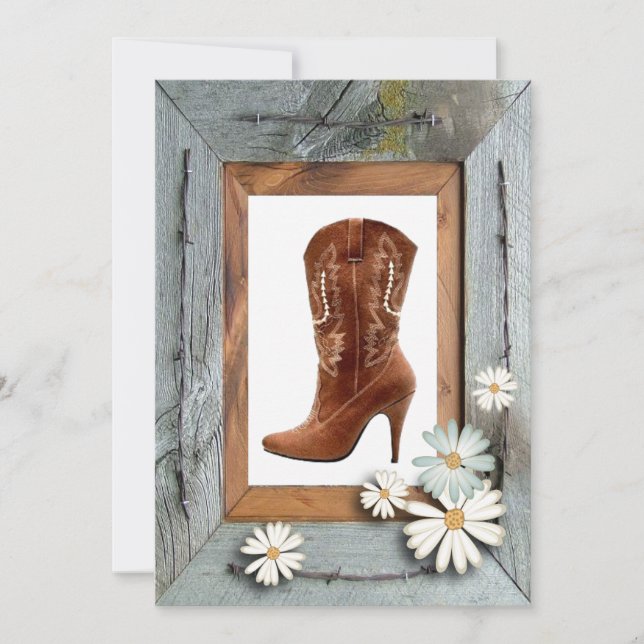 Convite Vintage Rustic Country Chá de panela (Frente)