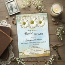 Vintage Rustic Country Daisy Bridal Shower