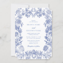 Vintage Rustic French Blue Floral Casamento