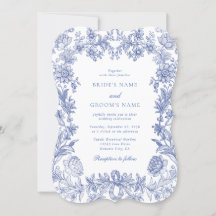 Vintage Rustic French Blue Floral Casamento