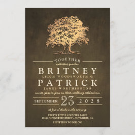 Convite Vintage, Rustic Oak Tree Casamentos