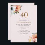 Convite Vintage Rustic Peach Floral aniversário de 40 anos<br><div class="desc">Vintage Rustic Peach Floral aniversário de 40 anos Convide o Excelente a juntar ao seu aniversário de 40 anos. Este convite pode ser personalizado e personalizado em vários tamanhos. Ver Design de autocolantes correspondentes,  cortesia de www.createthecut.com</div>