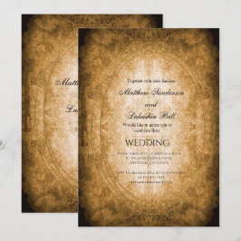 Convite Vintage Rustic Style Casamento de Documentos