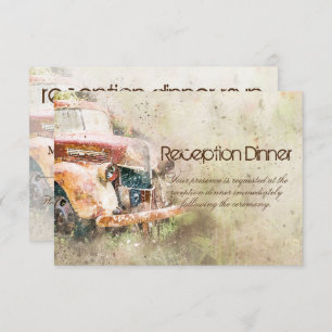 Convite Vintage Rustic Truck Reception Janto RSVP Entree