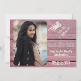 Convite Vintage Rustic Wood Graduation Foto Salvar A Data