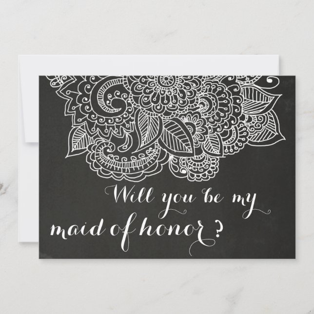 Convite Vintage Rústica Paisley Bridesmaid (Frente)