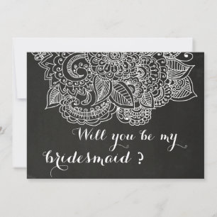 Convite Vintage Rústica Paisley Bridesmaid