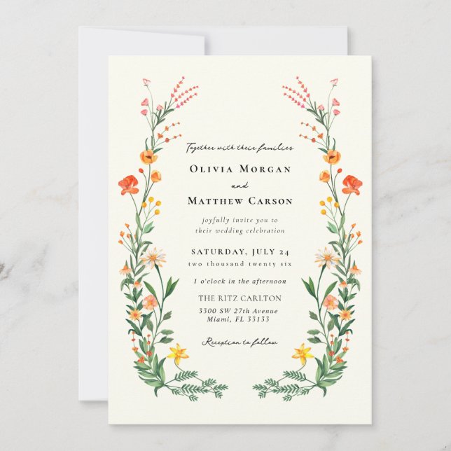 Convite Vintage Secret Garden Wedding (Frente)