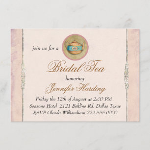 Convite Vintage Shabby Bridal Tea