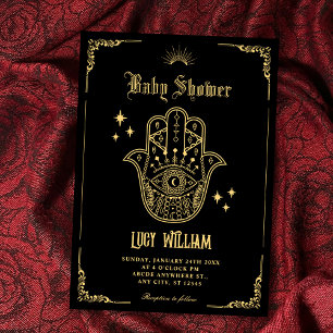 Convite Vintage - Símbolos artísticos boêmicos chá de fral