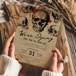 Convite Vintage Skull Adult Halloween Party