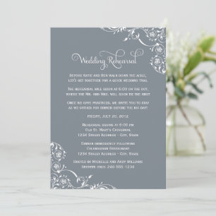 Convite Vintage Slate Scrolls Casamento Ensaio e Janto
