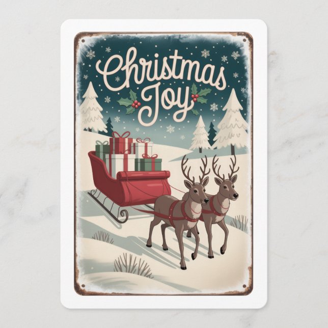 Convite Vintage Snowman Merry Christmas Card (Frente)