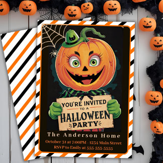 Convite Vintage Spookin Man Halloween Party
