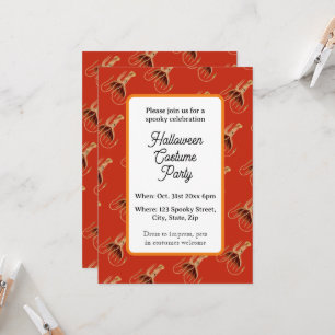 Convite Vintage Squid Halloween Party