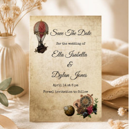 Convite Vintage Steampunk Save the Date | Vitoriano 
