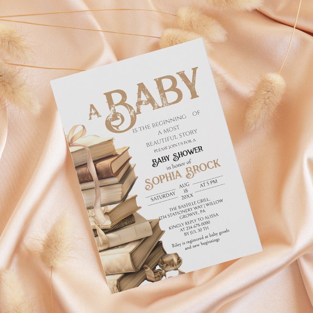Convite Vintage Storybook Baby Shower Invitation (Criador carregado)