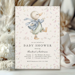 Convite Vintage Storybook Duck Baby Shower Invitation