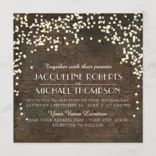 Convite Vintage String Lights Industrial Warehouse Brick