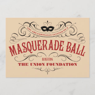 Convite Vintage Style Mascarada Ball Invances