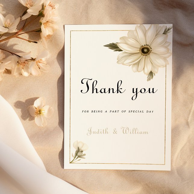 Convite Vintage style rustic daisy flower Thank You (Vintage style rustic daisy flower Thank You)