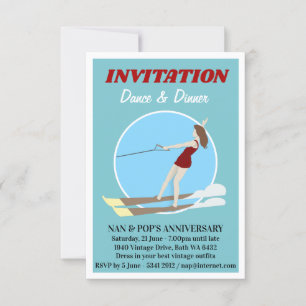 Convite Vintage-style Waterski
