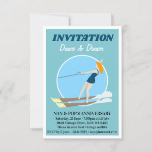 Convite Vintage-style Waterski