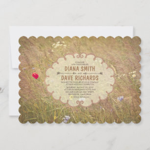 Convite Vintage Summer Meadow Weding