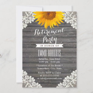 Convite Vintage Sunflower Lacted Barn Wood Party