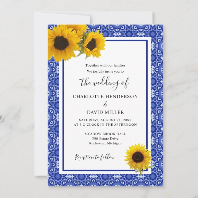 Convite Vintage Sunflower Wedding (Frente)