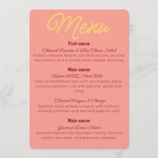 Convite Vintage Sunset Retro Food And Drinks Menu