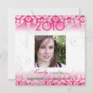 Convite Vintage/Swirls/Damask/Graduações, personalizáve